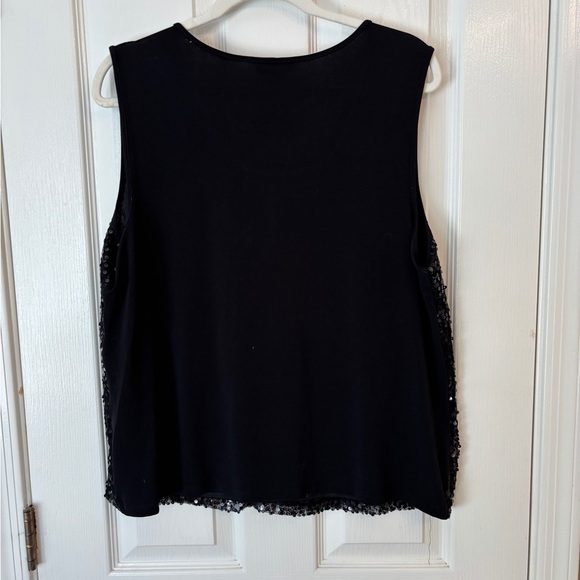 George Black Sequin Sleeveless Tank Top Women’s XXL/20 Party Eveningwear - Picture 4 of 6